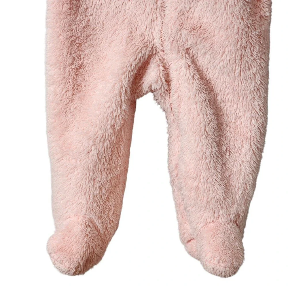 Carter's Baby 9M Clothing Outfit Girls Hooded Sherpa Bunting Pink Bear - Picture 6 of 14